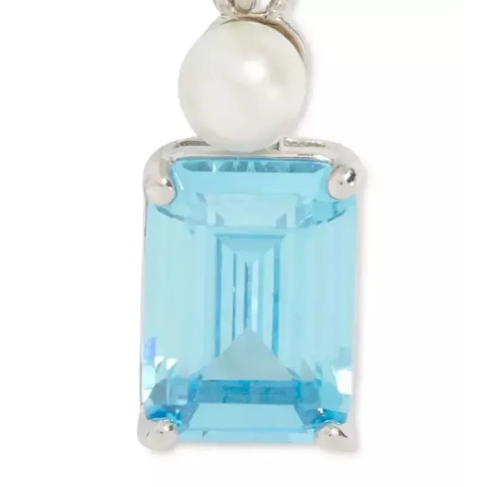 Kate Spade NEW earrings - blue Cubic Zirconia huggie hoops